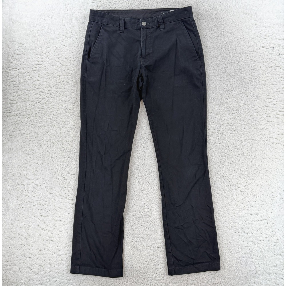 Volcom Mens 31x31 Black Regular Fit Chino Pants A1132100 Cotton Blend Casual